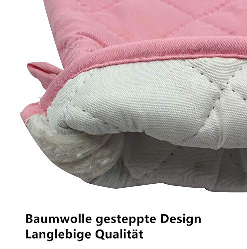 Voarge Ofenhandschuhe, Hitzebeständig Ofenhandschuhe Verdickte Hitzeresistente Topfhandschuhe Topflappen Backhandschuhe, 1 Paar, rosa
