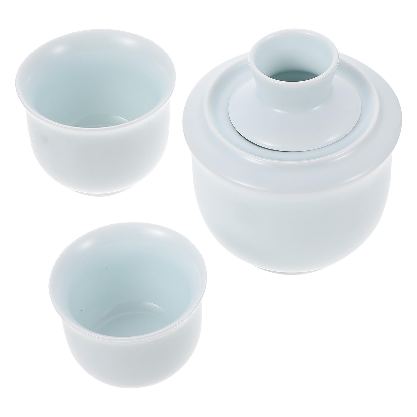 DOITOOL Chinesisches Keramik Weinwärmer Klassisches Design Sicherer Porzellan Liquor Warmer mit Gläsern Geeignet für Winter und Hausgebrauch Stilvoller Stövchen Ersatz