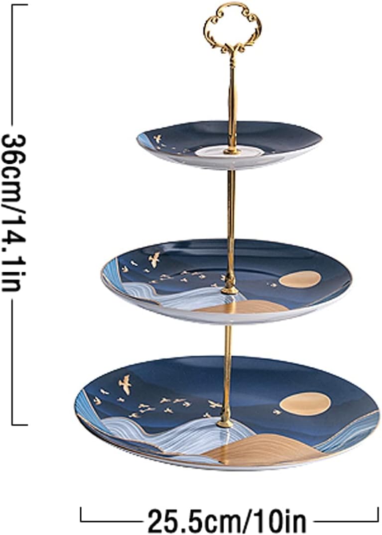 Cake Stand Light Luxury Ceramic Cupcake Stand Multi-Layer Dessert Display Stand Detachable Pastry Stand Wedding Party Cake Stand（2-tier/3-tier） Cake Holder (Size : Three Layers)