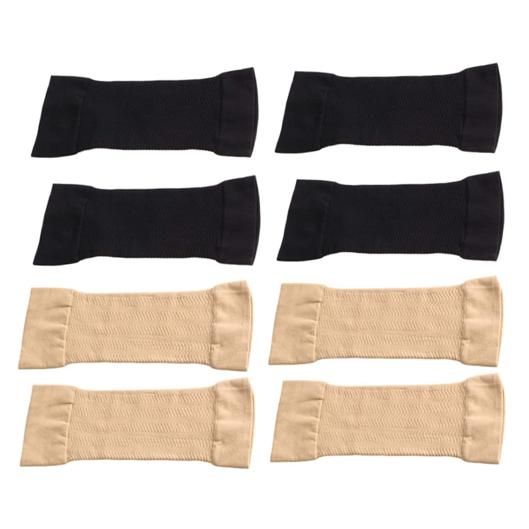 Lot De 4 Paires De Manchons Amincissants WILLBOND - Noir Et Nude - Élastique Nylon/Élasthanne - Pour Sport