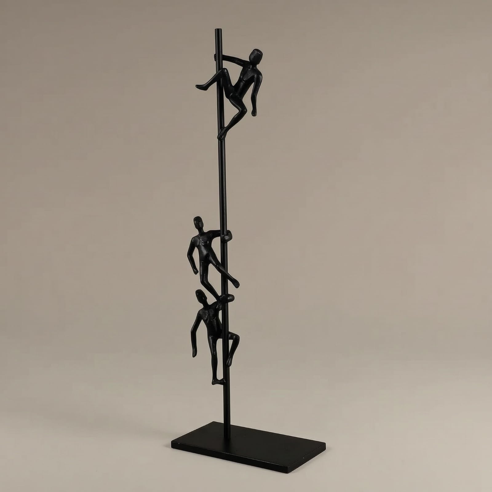 Escultura Figuras Antropomorfas Negra Escultura Conceptual Abstracto Estatua con Base Rectangular para Recibidor