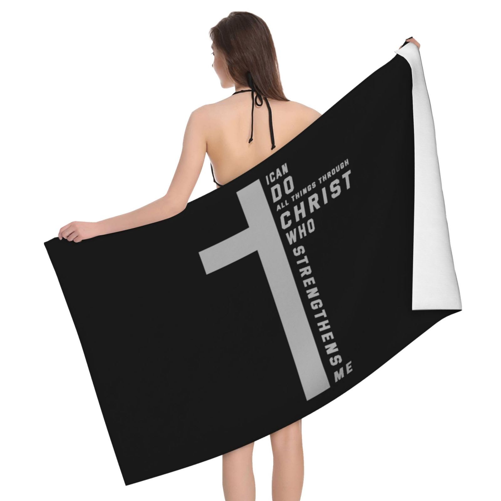 HLBSDM Microfiber Christian Christ Jesus Cross Beach Towel Quick Dry Soft Sand Free Beach Towels for Pool Swim Beach Lightweight Thin Towels