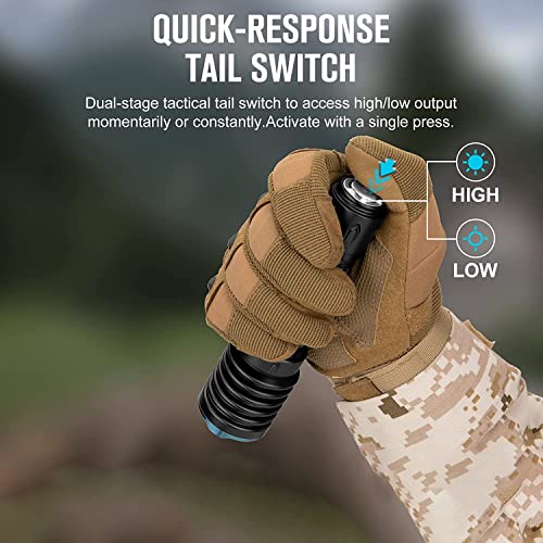 Olight Warrior X 3 2500 Lumens Rechargeable Tactical Flashlight With 560 Meters Beam Distance, Dual-Button High Performace Magnetic Charging Flashlights For Outdoor Rescue, Hunting, Searching (Black) #TOP3