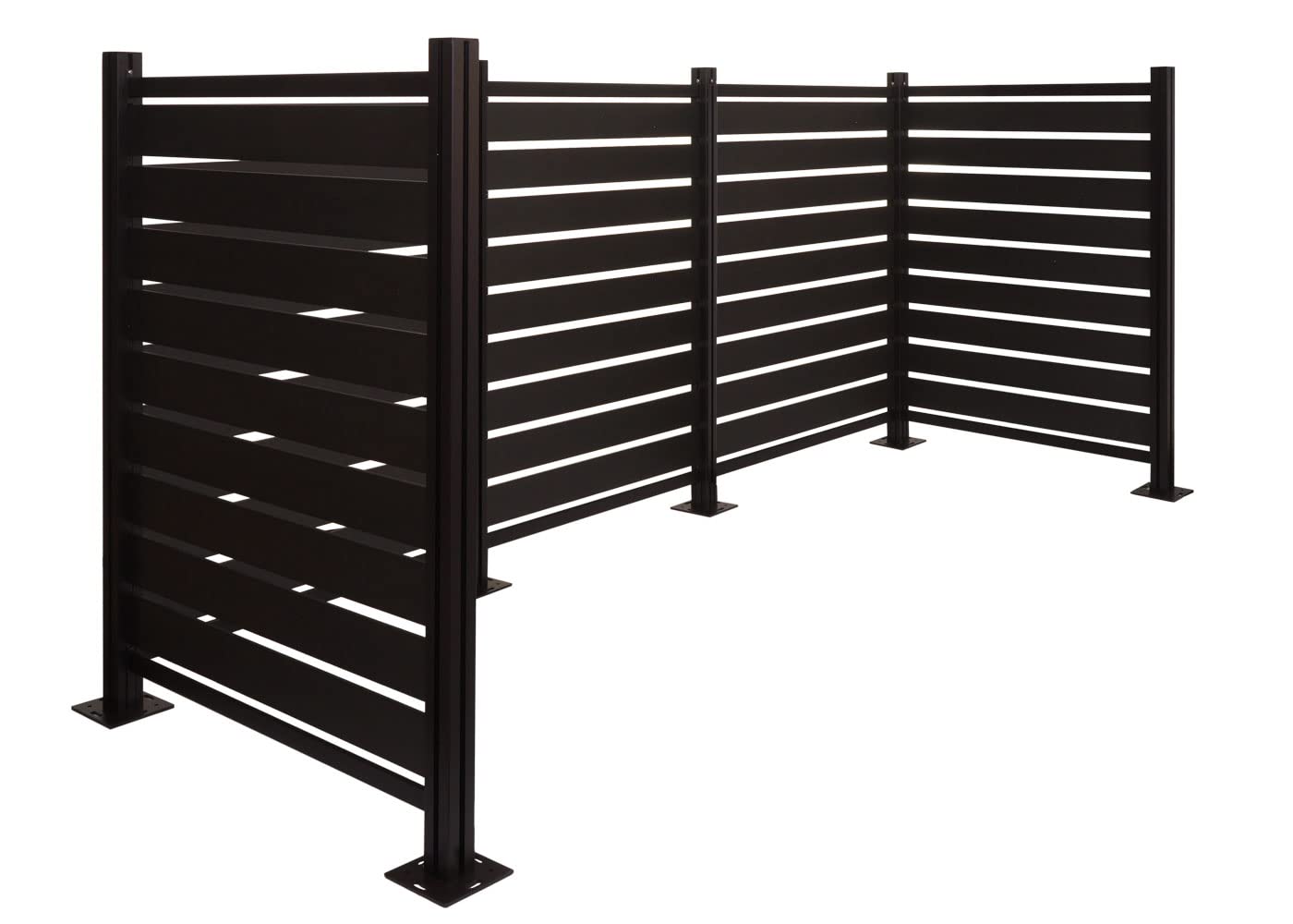 Recinzione fendivista bidoni box spazzatura rifiuti HWC-K57 alluminio aspetto legno 130x300x110cm - antracite