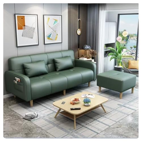 KIBONCY Moderno Juego De Sofá Modular Y Reposapiés, Cómodo Sofá Lounge con Almohada Decorativa, Tela Fácil De Limpiar Y Estructura De Madera, For Sala De Estar De Un Apartamento Pequeño(B,185+50cm)