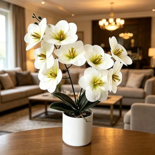 Bonsái de hibisco artificial solución sin riego para decoración de mesa 7