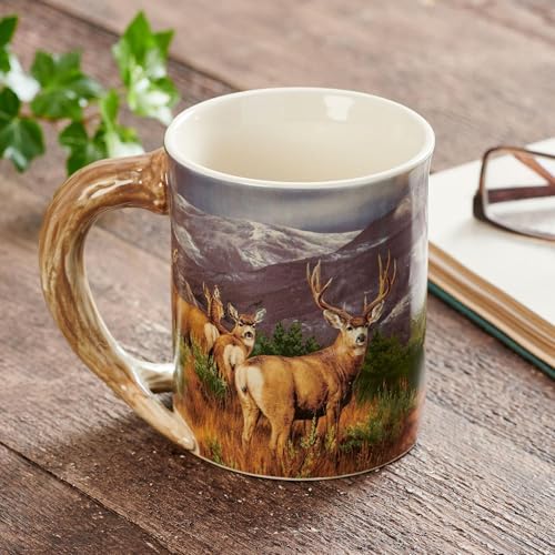 Mug Wild Wings estilo Mule Deer de cerámica 16 oz