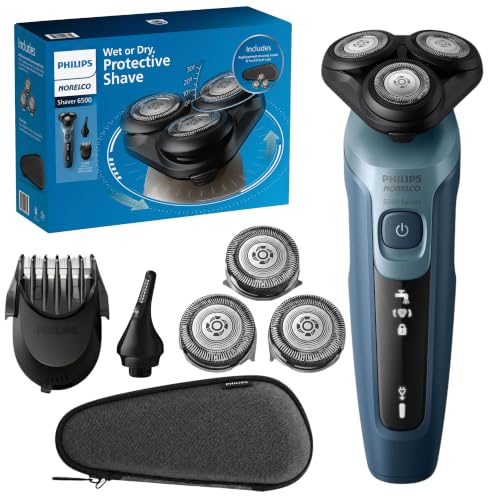 Image of PHILIPS AquaTouch Wet & Dry Electric Shaver for Men, Rechargeable Rotary Razor with ComfortCut Blades and Precision Trimmer 5D Flex Head-Packaging May Vary