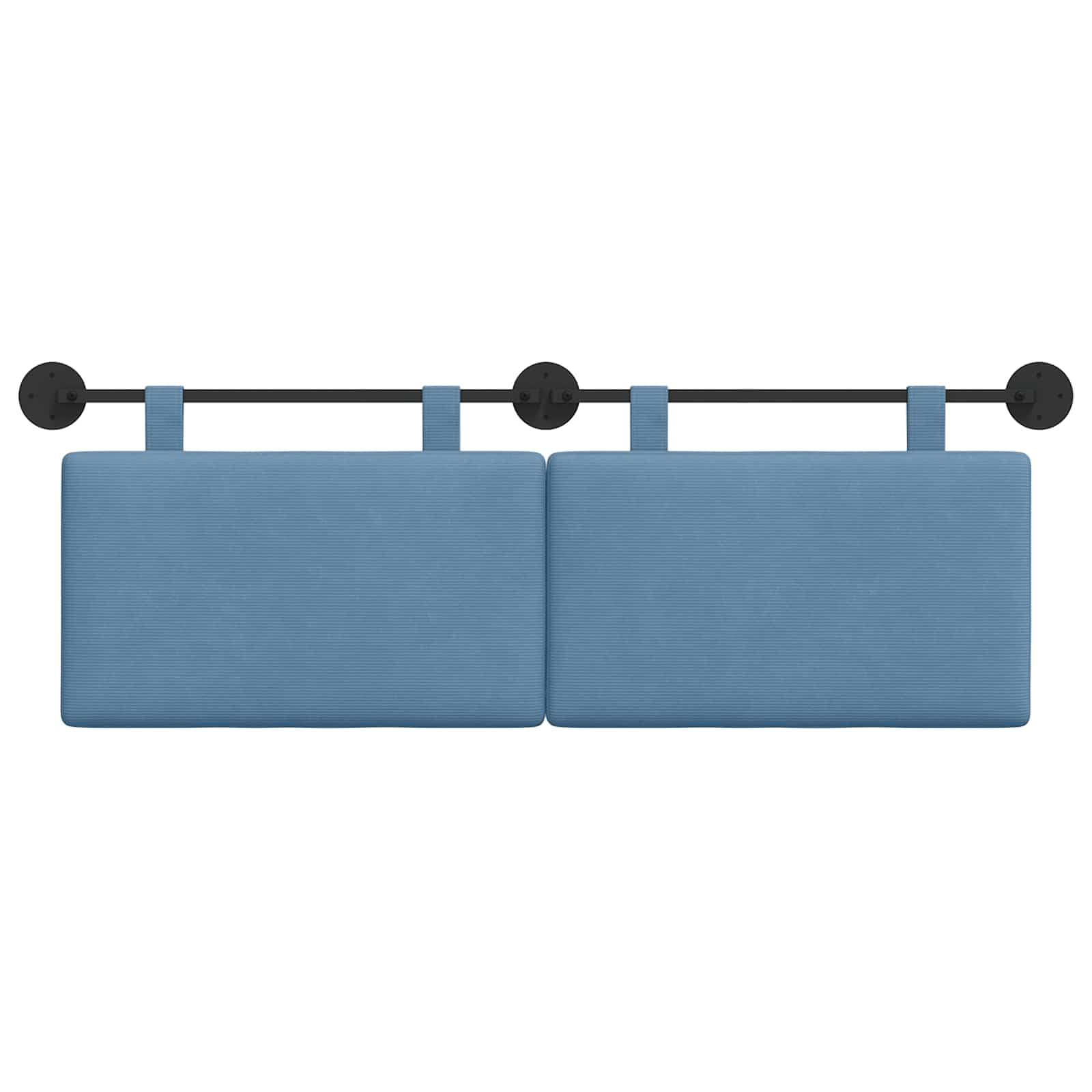 Cabecero colgante de pana rectangular 130 x 55 x 5 cm con acolchado, montaje en pared, juego de 2 unidades para dormitorio, habitación de invitados, cama doble, respaldo y cojín de lectura
