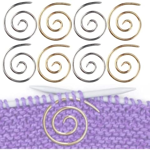 8 Pcs Spiral Cable Knitting Needle Knitting Needle Sewing Needle Handmade Knitting Shawl Pin Tool Small Spiral Cable Needle Stitch Holders Gift for Knitter Cover