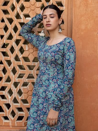 Image of FIORRA Women Cotton Regular Anarkali Kurta