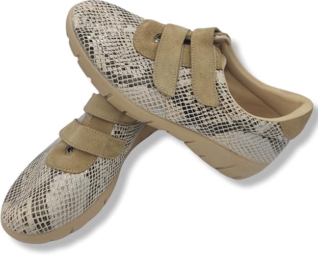 HECHO EN ESPAÑA Zapatos de Cuña   Suela Antideslizante   Diseño Flexible para Pies Sensibles   Suela Antideslizantes (Beige, Sistema tallas calzado EU, Adulto, Números, mediano, 40)