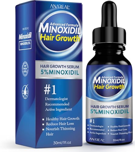 Image of ANAREAL Minoxidil for Men and Women, 5% Minoxidil for Men Beard Growth enriched with Biotin, Minoxidil for Women Hair Growth, Minoxidil Beard Growth Oil, Beard Growth Serum