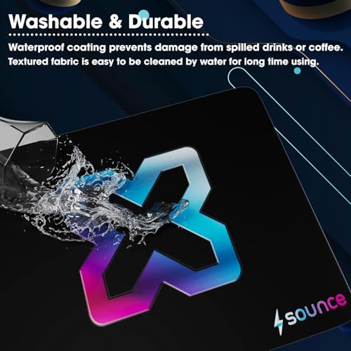 Image of Sounce Ergonomic Mouse Pad, Non-Slip, Anti-Skid, Waterproof, Splash-Proof Precision Tracking, Durable, Suitable for Gaming, Computer, Laptop, Home & Office (9.8 X 8.2 Inch Black)
