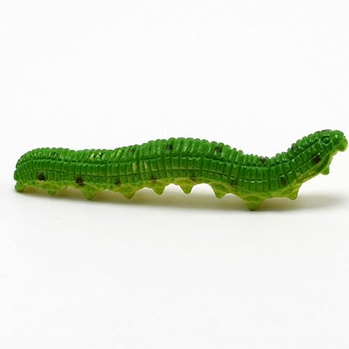 Miniatura 9 de 24 piezas de simulación oruga de plástico falso gusano gateando Halloween broma juguete educativo aprendizaje juguetes para niños (estilo aleatorio)