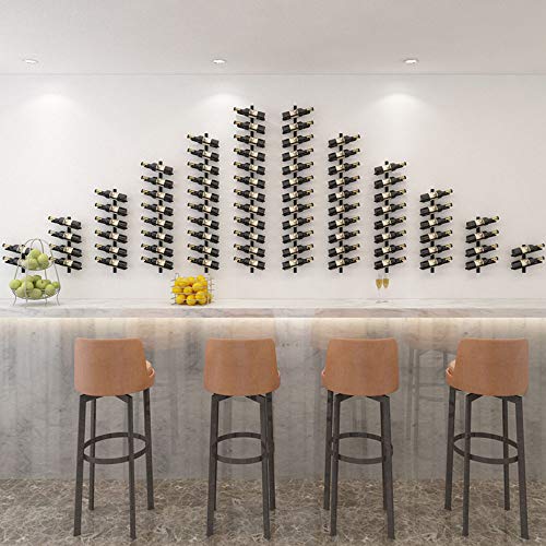 Soporte para botellas de vino de metal montado en pared moderno miniatura 2
