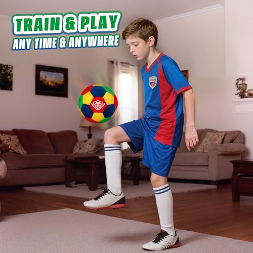 Jofuni Indoor-Fußball-Trainingsball für Zuhause, Standardgröße 4, weicher und sicherer Fußball für Teenager von 3–12, Dribbling, Training(Size 4)