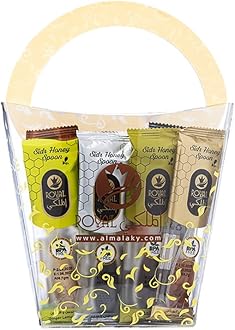 Al-Malaky Royal AL MALAKY Honey Spoons, Boosts Metabolism, Free from any Preservatives, 100% Pure & Natural Honey - 10 Pieces (Mix Honey Spoon)