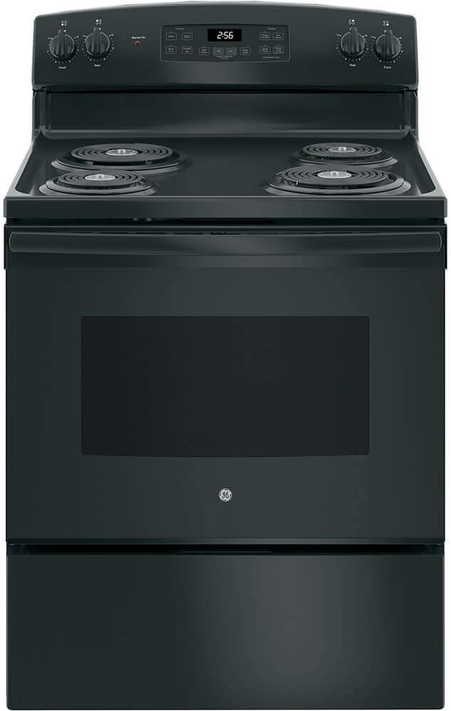 GE 30 in. 4 Burner Element Free-Standing Electric Range in Black