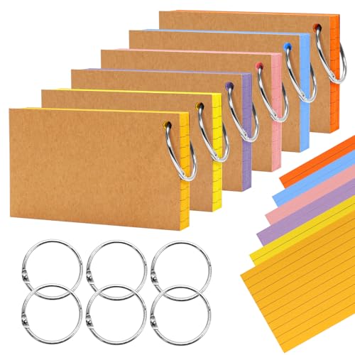Cartes de révision 12,7x7,6 cm lignées Newthinking avec anneaux