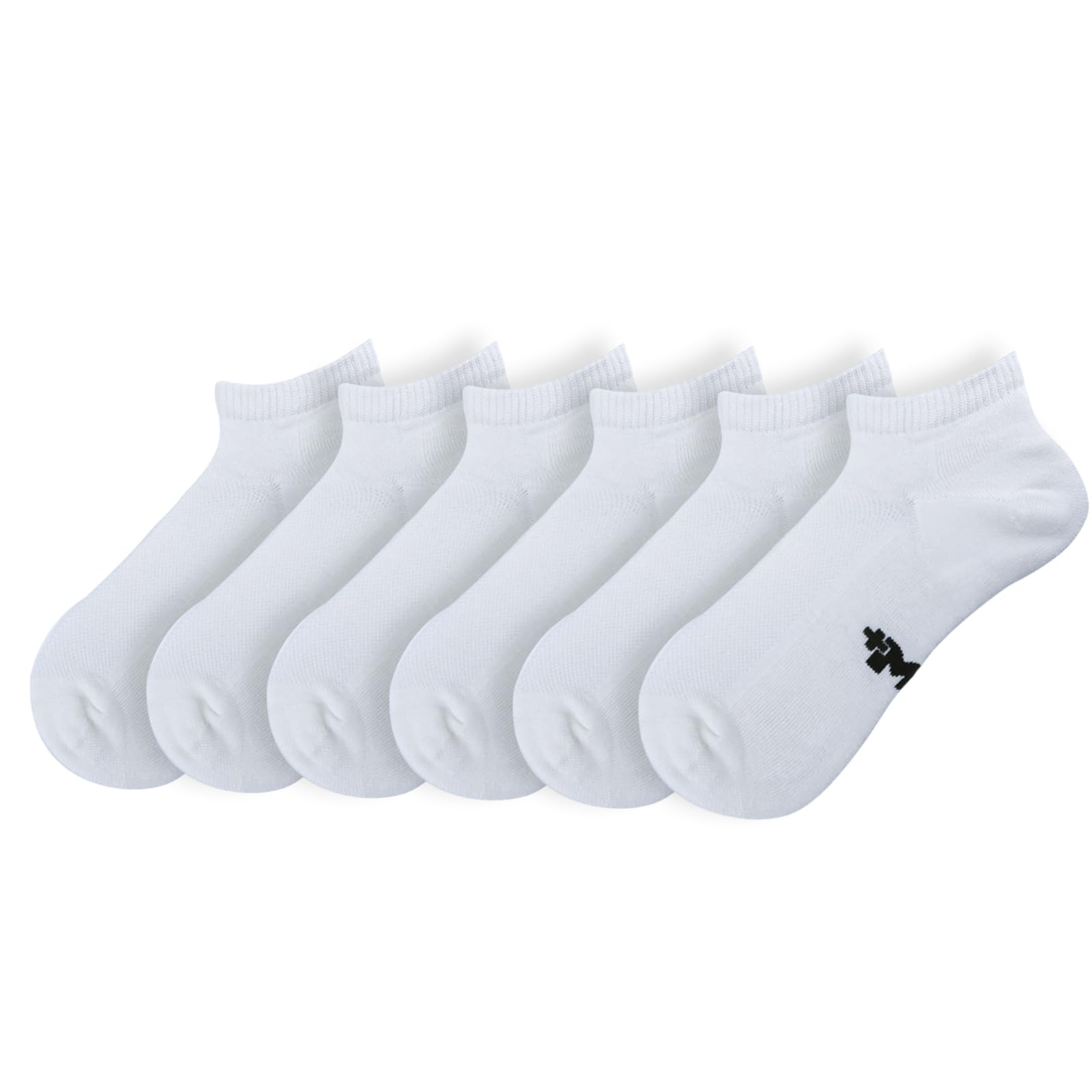 +MD 6 Pairs Viscose Bamboo Ankle Socks for Mens/Womens, Liner Cushion Wicking Smell Control, Athletic Running Casual Low Cut Socks 6White14-16