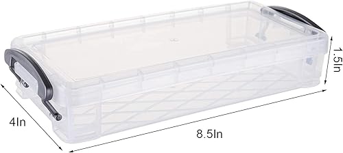Miniatura 5 de WUWEOT Paquete de 8 cajas de lápices de plástico, caja de lápices de gran capacidad con tapa hermética, organizador de almacenamiento de