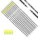 Tiger Archery 30Inch Carbon Arrow Practice Hunting Arrows with Removable Tips for Compound & Recurve Bow(Pack of 12) (Yellow White)