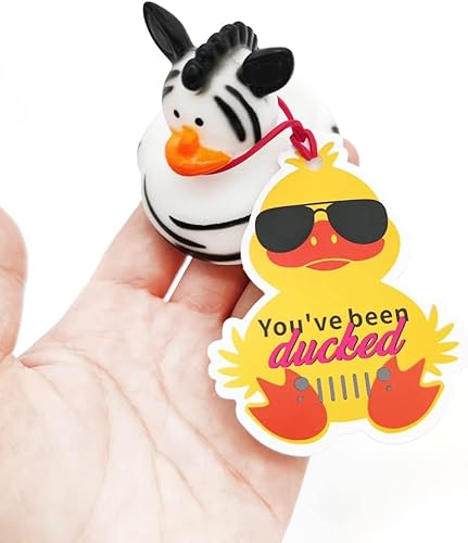 Miniatura 7 de Waxvery Etiquetas de pato, You've Been Ducked, lindas etiquetas de pato amarillo y negro para automóvil, tarjeta de juego de patito de pato, tarjeta