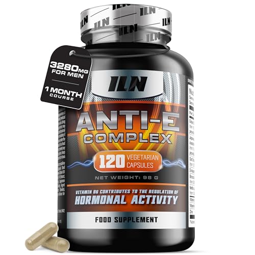 Anti-E Complex for Men – Hormonal & Estrogen Regulation Complex – 1 Month Course – Natural Blocker with D Aspartic Acid, Nettle Leaf, Resveratrol (120 Capsules)