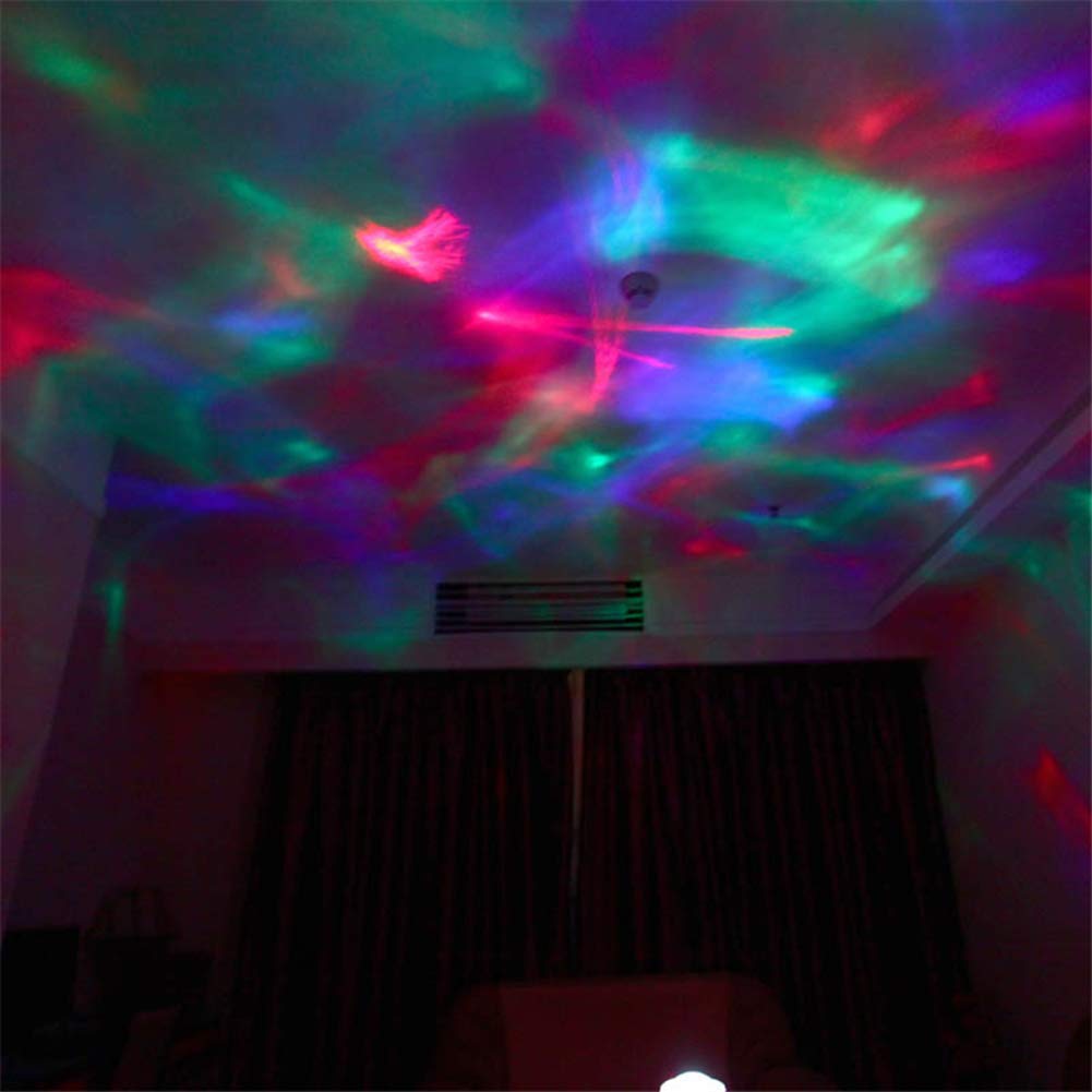Yanghao Proyección De La Lámpara LED Proyector De Estrellas Luz De La Noche, La Noche Sea Light Wave Aurora Sky Altavoz del Proyector del Bebé Niños Durmiendo Lámpara LED Romántico Estrellado,B