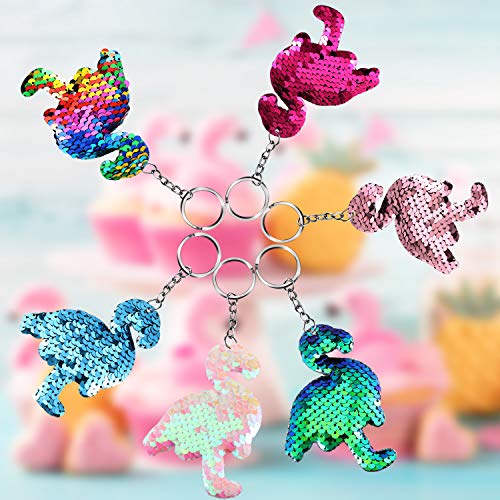 Meekoo MEEKOO-PARTY SUPPLIES-01 24 Pieces Flamingo Flip Sequin Keychain Flamingo Key Ring Hanging Keychain Decoration thumb #3