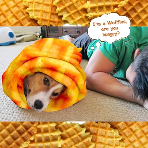 Image of Waffles Blanket, Tortilla Blanket for Adults and Kids, Funny Food Throw Blanket, Novelty Gifts for Everyone, Soft Throw Blanket for Bed Couch or Travel - 71 inchs Waffle
