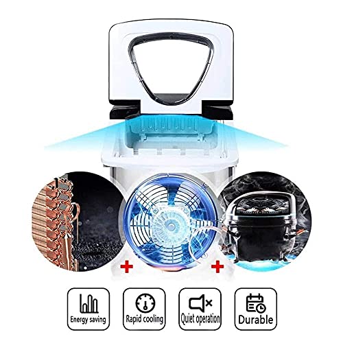 Fabricadora de hielo de acero inoxidable para mostrador, hielo en cubos listo en 6 minutos, función de autolimpieza, pantalla LCD, capacidad de 3,2 litros con cucharón y canasta miniatura 4