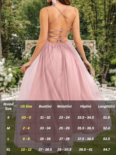 Image of ShawGobow Tulle Prom Dress with Slit,Sequin Backless Long Flowy Dresses for Women,Sexy Sparkly Outfits Homecoming Wedding