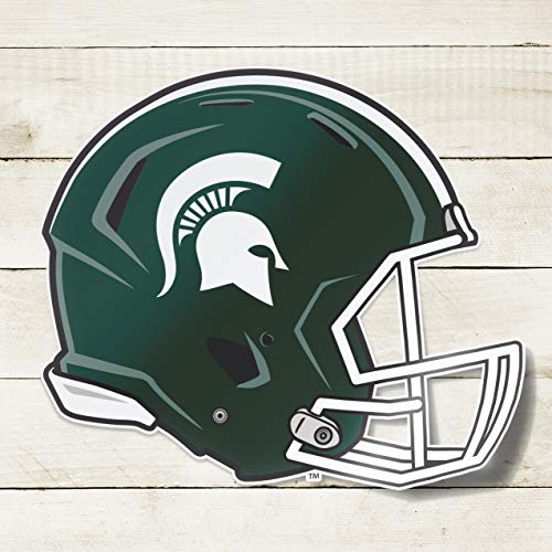 Image of Collegiate NCAA Car Decal Made from Premium Weatherproof Vinyl (Michigan State Football Helmet)