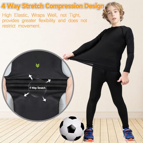 Legging de compression garçons et filles et haut thermique à séchage rapide