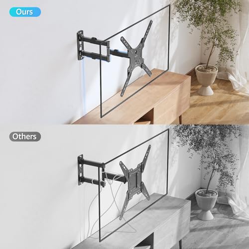 Image of MOUNTUP Full Motion TV Wall Mount for Most 26-60 Inch TVs, Max VESA 400x400mm Wall Mount TV Bracket with Swivel Tilting Extension Level Adjustment for LED LCD Flat Curved TVs Up to 77 LBS, MU0018