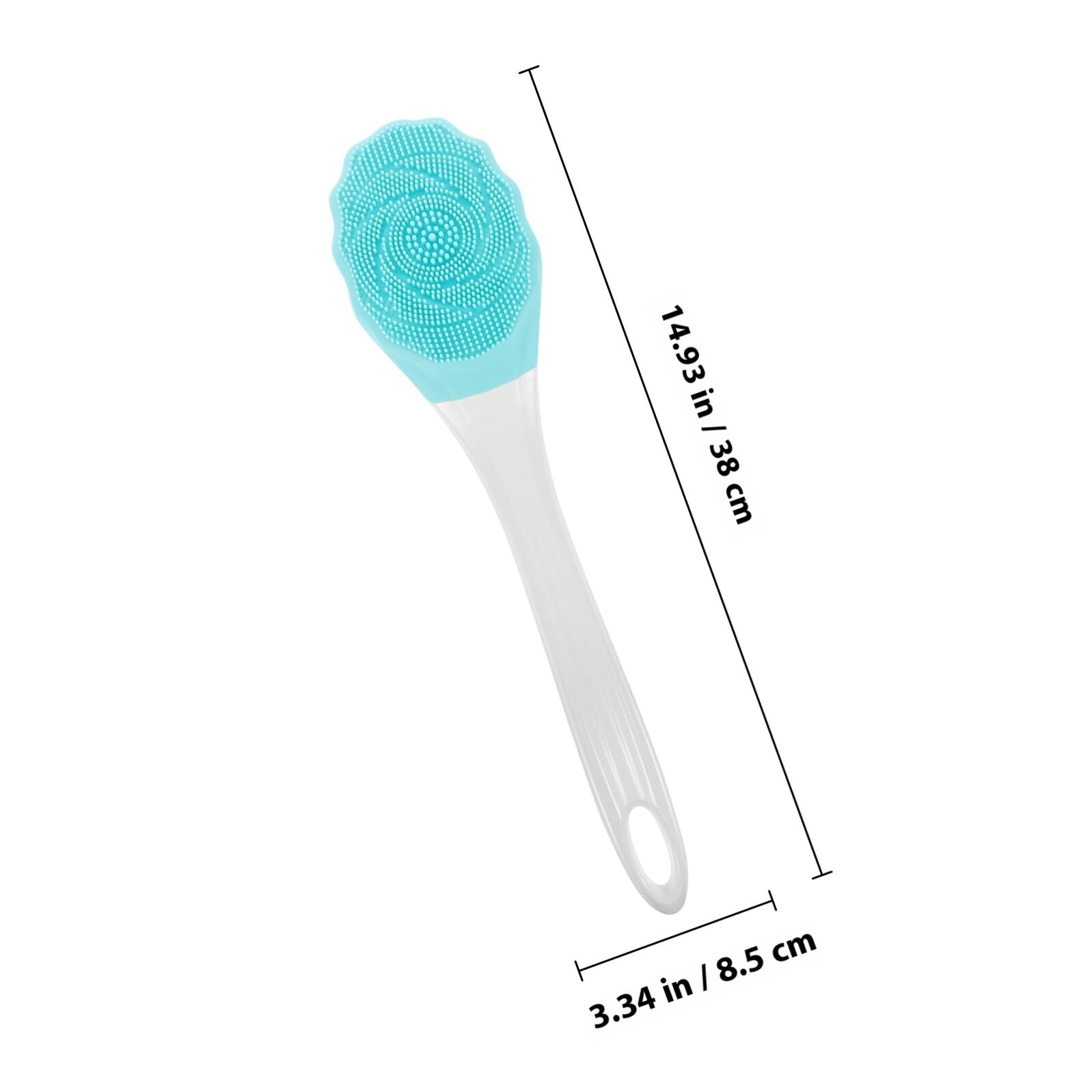 Ciieeo Spazzola Elettrica per Pulizia e Scrub della Schiena Manico in Abs e Silicone da Bagno per Corpo Blu per Uomini
