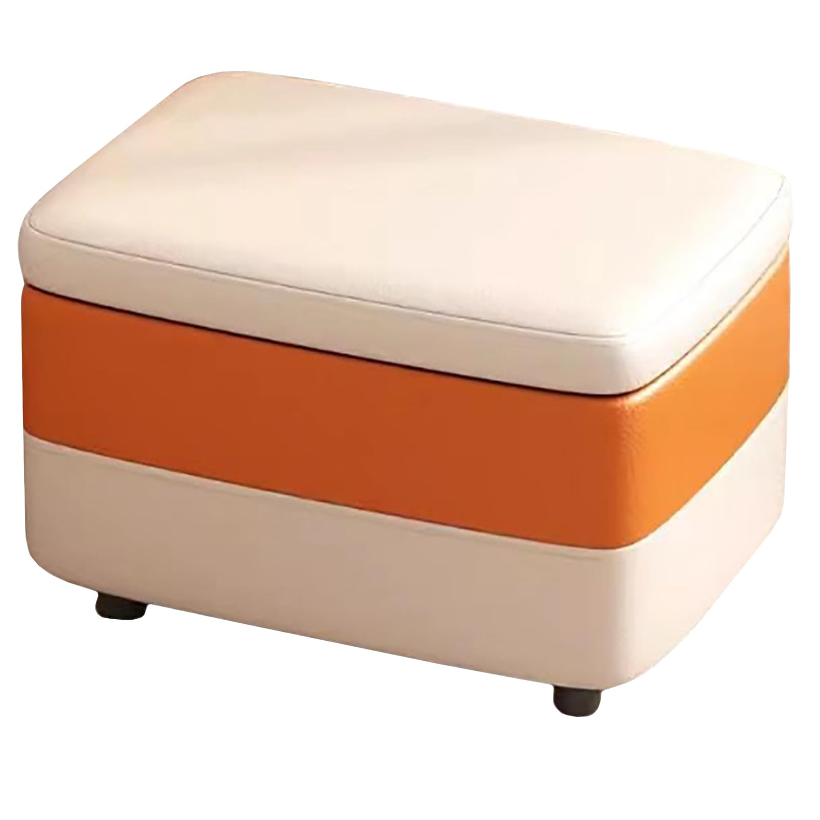 Pouf de rangement salon repose-pieds carré petite table basse couvercle