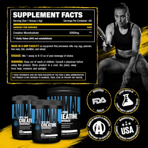 Animal Creatine Monohydrate Unflavored 300g (60 servings) — view 8