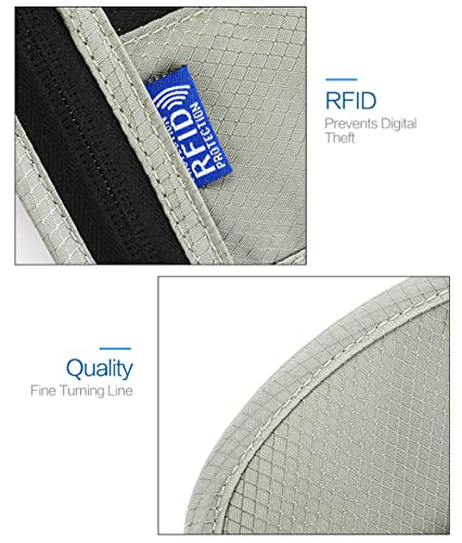 Image of Neck Wallet Lightweight RFID Blocking Waterproof Travel Pouch Passport Wallets for Women Men