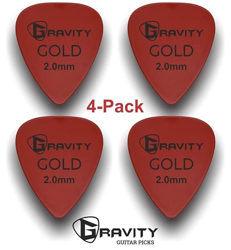 Gravity Gold Series Guitar Picks - Perfect For Beginners & Professionals | Pack of 4