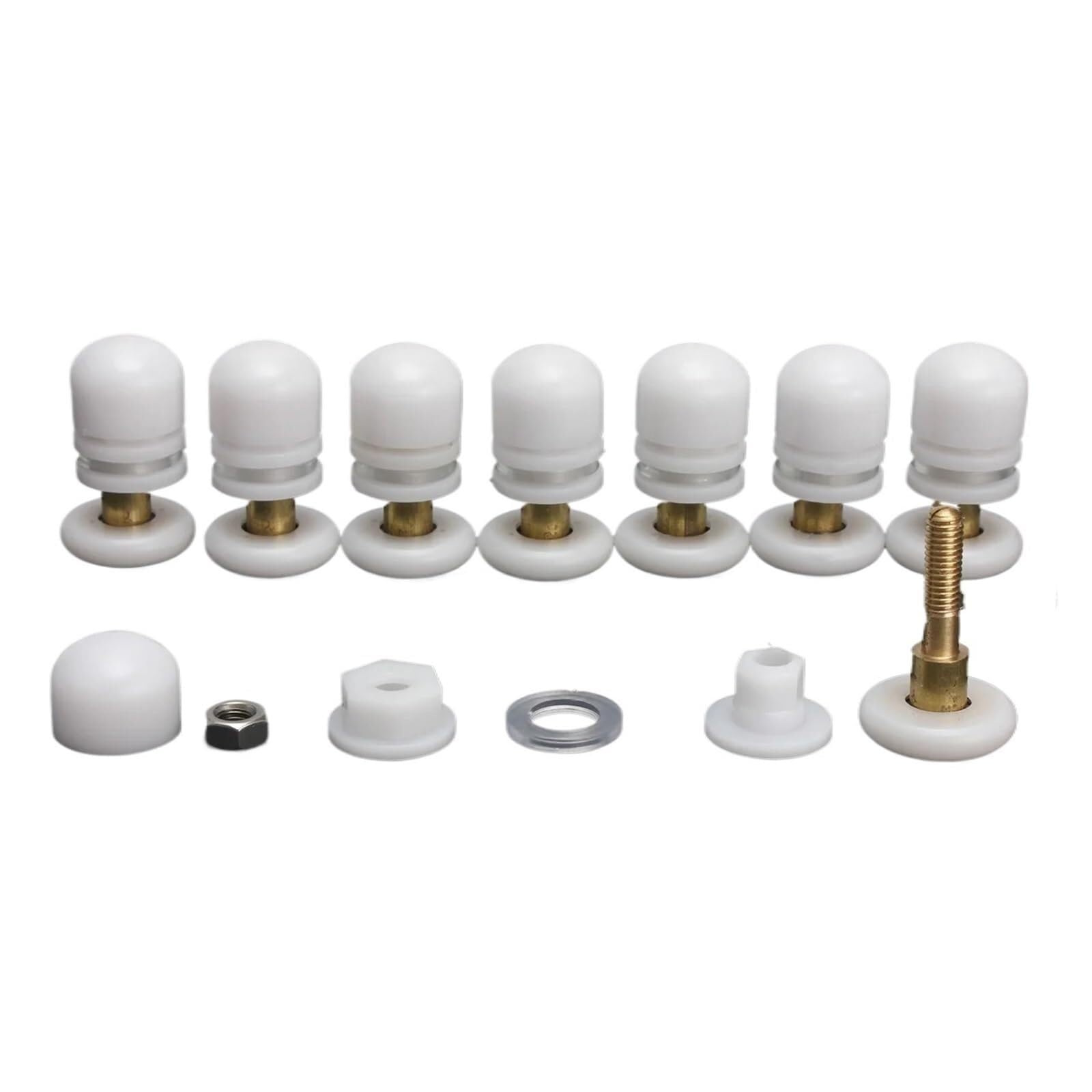 Wangshaowei One Color Shower Door Rollers 8Pcs Door Rollers Home Bottom Top Shower Rollers/Runners/Wheels Replacement Single Wheel