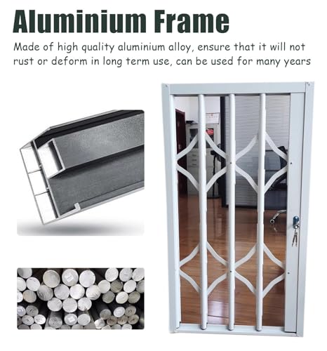 Barres de sécurité rétractables pour fenêtre - Protection antivol pliable pour une meilleure sécurité à la maison et protection des enfants - Durable, réglable, installation facile