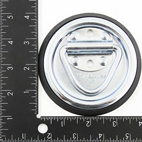 2 Surface Mount D Rope Ring 1/4 Inches Tie Down Truck Trailer Cargo Van Point 4 Inches Round #TOP5