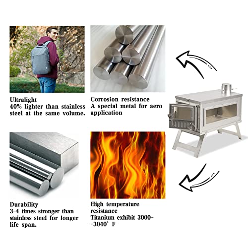 Ipalmay Ultralight Camping Stove Portable Wood Burning Stove for Tent Camping, Outdoor Cooking, Hunting, Ice Fishing - Image 4