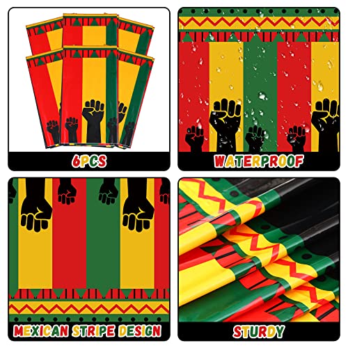 Oudain 6 Pcs Juneteenth Party Decorations Juneteenth Tablecloths 108X54 Inch Plastic African American Table Cloth June 19Th 1865 Independence Day Table Covers Festival Party Supplies #TOP4