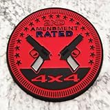 Rated Car Emblem, 4 x 4 Metal Automotive Badge 3D Metal Car Badges Emblems Round Emblem Decals Compatible with Jeep Wrangler Vehicles Trucks SUV (Style F)