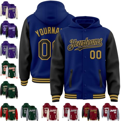 Custom Baseball Team Hoodies Jacket Personalized Football Varsity Jacket Bomber Jersey for Adult Teens Kids