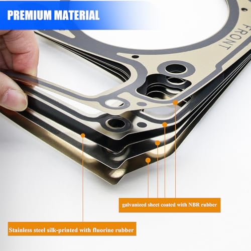 Image of Sorello 2 PCS 5 Layer MLS Engine Cylinder Head Gaskets Compatible with Cadillac CTS Chevy Corvette Camaro GMC Buick 6.0L 6.2L for Engine LS2 LS9 LQ4 LQ9 L99 L76 L77 L92 L96 L94 L9H Replaces 12622033